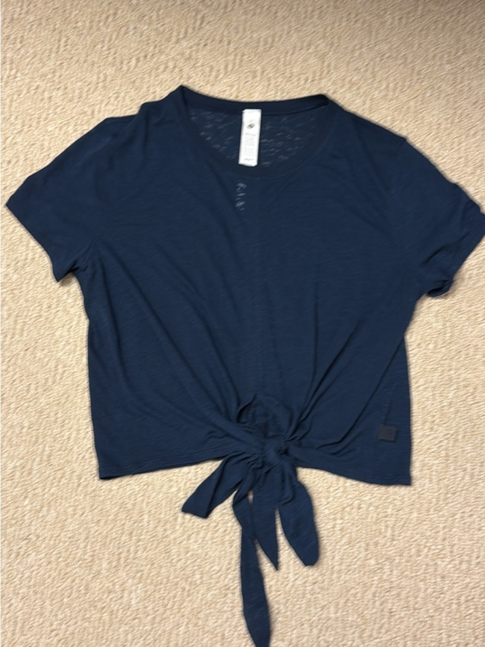lululemon athletica Navy Tie-Front Crop Top Size 6